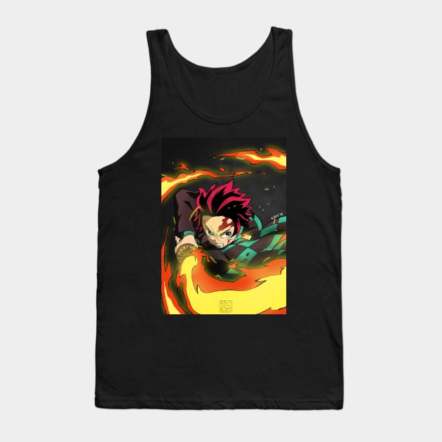 Demon Slayer Tanjiro Tank Top by Rjay21